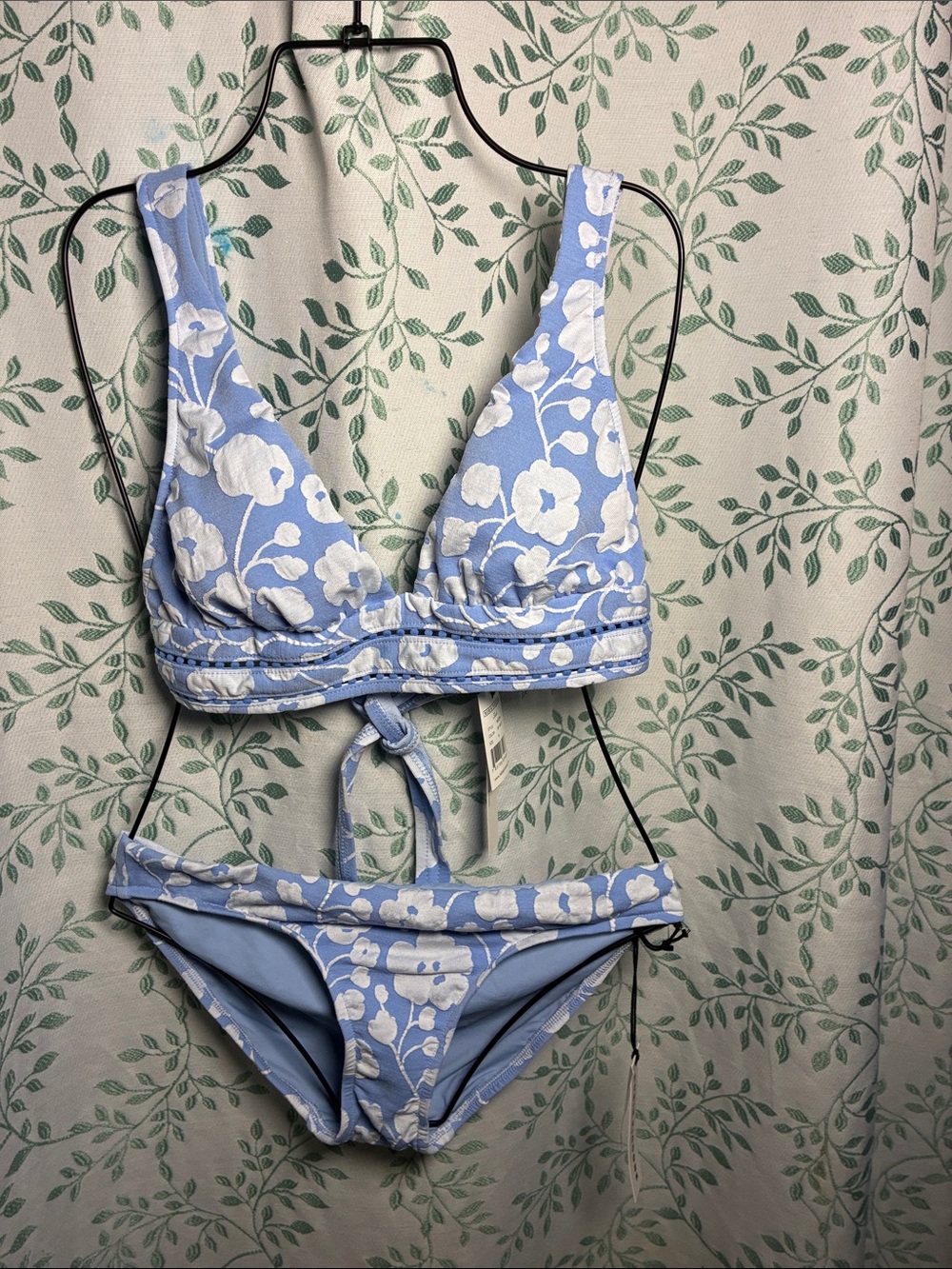 Robin Piccone Light Blue & White Floral Bikini Set